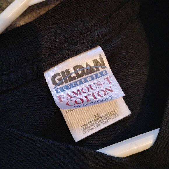 Men's Black Vintage XL Wolf Eagle Lion T-Shirt Gildan Famous T Cotton - Picture 3 of 4